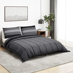 Dunkelgraues Bettbezug-Set aus Baumwolle 140x200 cm von , Bettbezüge - Ref: Foro24-136417, Preis: 25,10 €, Rabatt: %