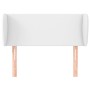 Cabecero de cuero sintético blanco 103x23x78/88 cm