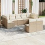 9-piece garden sofa set with beige synthetic rattan cushions by , Garden sets - Ref: Foro24-3218148, Price: 585,62 €, Discoun...