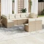 9-piece garden sofa set with beige synthetic rattan cushions by , Garden sets - Ref: Foro24-3218148, Price: 610,22 €, Discoun...