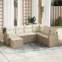 7-piece garden sofa set and beige synthetic rattan cushions by , Garden sets - Ref: Foro24-3219288, Price: 465,80 €, Discount: %