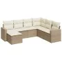 7-piece garden sofa set and beige synthetic rattan cushions by , Garden sets - Ref: Foro24-3219288, Price: 465,80 €, Discount: %