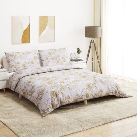 Juego de funda nórdica algodón blanco y marrón 200x200 cm de , Fundas de nórdico - Ref: Foro24-136403, Precio: 24,26 €, Descu...