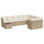 Garden sofa set with beige cushions 10 pieces synthetic rattan by , Garden sets - Ref: Foro24-3218188, Price: 645,06 €, Disco...