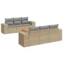 Set aus 7-teiligen Gartensofas und Kissen, synthetisches Rattan, beige von , Gartensets - Ref: Foro24-3225338, Preis: 495,05 ...