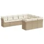Garden sofa set with beige cushions 10 pieces synthetic rattan by , Garden sets - Ref: Foro24-3218218, Price: 658,02 €, Disco...