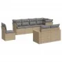 Garden sofa set with beige cushions, 8 pieces, PE rattan. by , Garden sets - Ref: Foro24-3219229, Price: 537,16 €, Discount: %