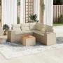 Juego de sofás jardín con cojines 6 pzas ratán sintético beige de , Conjuntos de jardín - Ref: Foro24-3225442, Precio: 438,31...