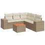 Garden sofa set with cushions 6 pieces beige synthetic rattan by , Garden sets - Ref: Foro24-3225442, Price: 414,07 €, Discou...