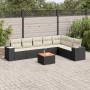 Set aus 8-teiligen Gartensofas und Kissen Kunstrattan schwarz von , Gartensets - Ref: Foro24-3225475, Preis: 446,83 €, Rabatt: %