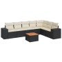 Set aus 8-teiligen Gartensofas und Kissen Kunstrattan schwarz von , Gartensets - Ref: Foro24-3225475, Preis: 446,83 €, Rabatt: %