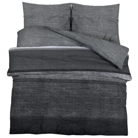 Bettbezug-Set aus dunkelgrauer Baumwolle 200x200 cm von , Bettbezüge - Ref: Foro24-136481, Preis: 25,20 €, Rabatt: %