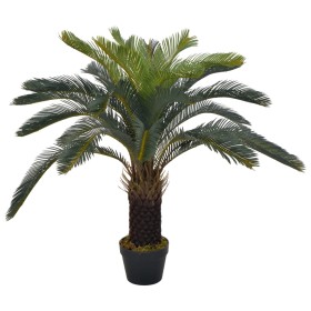 Planta artificial palmera cica con macetero 90 cm verde