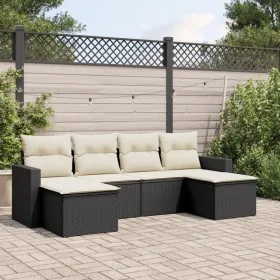 Garden furniture set, 6 pieces, with black synthetic rattan cushions. by , Garden sets - Ref: Foro24-3219306, Price: 326,92 €...