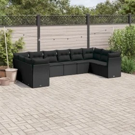 Garden sofa set 10 pieces with black synthetic rattan cushions by , Garden sets - Ref: Foro24-3218195, Price: 660,59 €, Disco...
