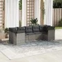 7-piece garden sofa set with gray PE rattan cushions by , Garden sets - Ref: Foro24-3218120, Price: 430,19 €, Discount: %