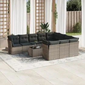 Set de sofás de jardín 11 pzas y cojines ratán sintético gris by , Garden sets - Ref: Foro24-3218230, Price: 625,57 €, Discou...
