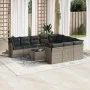 Set de sofás de jardín 11 pzas y cojines ratán sintético gris by , Garden sets - Ref: Foro24-3218230, Price: 625,57 €, Discou...