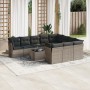Set de sofás de jardín 11 pzas y cojines ratán sintético gris by , Garden sets - Ref: Foro24-3218230, Price: 636,04 €, Discou...