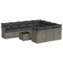 Set de sofás de jardín 11 pzas y cojines ratán sintético gris by , Garden sets - Ref: Foro24-3218230, Price: 625,57 €, Discou...