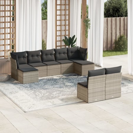 9-teiliges Gartenmöbel-Set und graue synthetische Rattankissen von , Gartensets - Ref: Foro24-3218270, Preis: 478,74 €, Rabat...