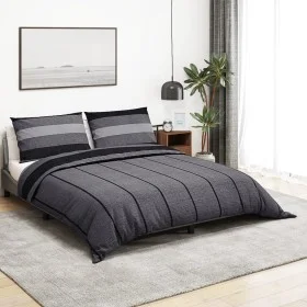 Juego de funda nórdica algodón gris oscuro 200x200 cm de , Fundas de nórdico - Ref: Foro24-136429, Precio: 29,58 €, Descuento: %