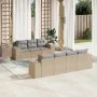 Gartensofa-Set mit beigen Kissen 8 Stück PE-Rattan von , Gartensets - Ref: Foro24-3225352, Preis: 537,94 €, Rabatt: %