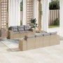 Gartensofa-Set mit beigen Kissen 8 Stück PE-Rattan von , Gartensets - Ref: Foro24-3225352, Preis: 520,28 €, Rabatt: %