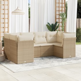 Garden sofa set with cushions 6 pieces beige synthetic rattan by , Garden sets - Ref: Foro24-3218108, Price: 422,19 €, Discou...