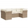 Garden sofa set with cushions 6 pieces beige synthetic rattan by , Garden sets - Ref: Foro24-3218108, Price: 422,19 €, Discou...