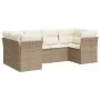 Gartensofa-Set mit Kissen, 6-teilig, beiges synthetisches Rattan von , Gartensets - Ref: Foro24-3218108, Preis: 431,32 €, Rab...