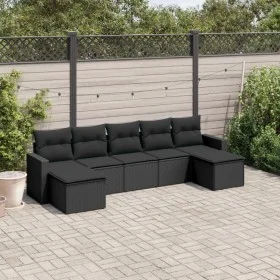 7-piece garden dining set and black synthetic rattan cushions by , Garden sets - Ref: Foro24-3219325, Price: 395,80 €, Discou...