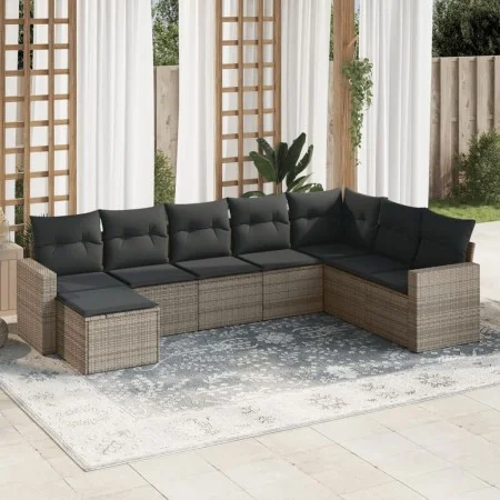 8-piece garden sofa set and gray synthetic rattan cushions by , Garden sets - Ref: Foro24-3219350, Price: 467,80 €, Discount: %