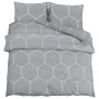 Bettbezug-Set aus grauer Baumwolle 155x220 cm von , Bettbezüge - Ref: Foro24-136455, Preis: 29,03 €, Rabatt: %
