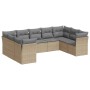Set mit 9 Gartensofas mit beigen Kissen aus synthetischem Rattan von , Gartensets - Ref: Foro24-3218129, Preis: 523,59 €, Rab...