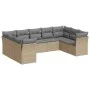 Set mit 9 Gartensofas mit beigen Kissen aus synthetischem Rattan von , Gartensets - Ref: Foro24-3218129, Preis: 539,74 €, Rab...