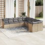 Set Gartensofas mit beigen Kissen 10 Stück synthetisches Rattan von , Gartensets - Ref: Foro24-3218239, Preis: 621,00 €, Raba...