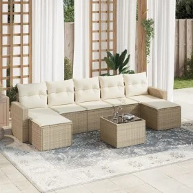 Garden sofa set with beige cushions 8 pcs PE rattan by , Garden sets - Ref: Foro24-3219338, Price: 488,14 €, Discount: %