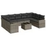 10-piece garden sofa set with gray synthetic rattan cushions by , Garden sets - Ref: Foro24-3219400, Price: 586,80 €, Discoun...