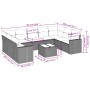 10-piece garden sofa set with gray synthetic rattan cushions by , Garden sets - Ref: Foro24-3219400, Price: 577,40 €, Discoun...