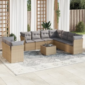 Garden sofa set with beige cushions 10 pieces synthetic rattan by , Garden sets - Ref: Foro24-3249688, Price: 671,60 €, Disco...