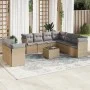 Garden sofa set with beige cushions 10 pieces synthetic rattan by , Garden sets - Ref: Foro24-3249688, Price: 660,64 €, Disco...