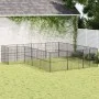 Dog playpen with 16 black galvanized steel panels by , Dog kennels - Ref: Foro24-3209559, Price: 382,57 €, Discount: %