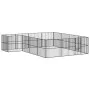 Dog playpen with 16 black galvanized steel panels by , Dog kennels - Ref: Foro24-3209559, Price: 382,57 €, Discount: %