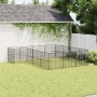 Corralito para perros con 16 paneles acero galvanizado negro de , Casetas para perros - Ref: Foro24-3209559, Precio: 390,20 €...