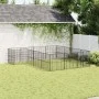 Dog playpen with 16 black galvanized steel panels by , Dog kennels - Ref: Foro24-3209559, Price: 382,57 €, Discount: %