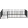 Dog playpen with 16 black galvanized steel panels by , Dog kennels - Ref: Foro24-3209559, Price: 382,57 €, Discount: %