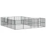 Dog playpen with 16 black galvanized steel panels by , Dog kennels - Ref: Foro24-3209559, Price: 382,57 €, Discount: %