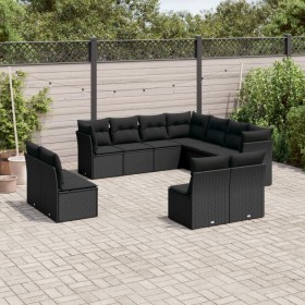 11-piece garden sofa set and black synthetic rattan cushions by , Garden sets - Ref: Foro24-3249654, Price: 657,37 €, Discoun...