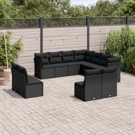 11-teilige Gartensofagarnitur und schwarze synthetische Rattankissen von , Gartensets - Ref: Foro24-3249654, Preis: 655,74 €,...